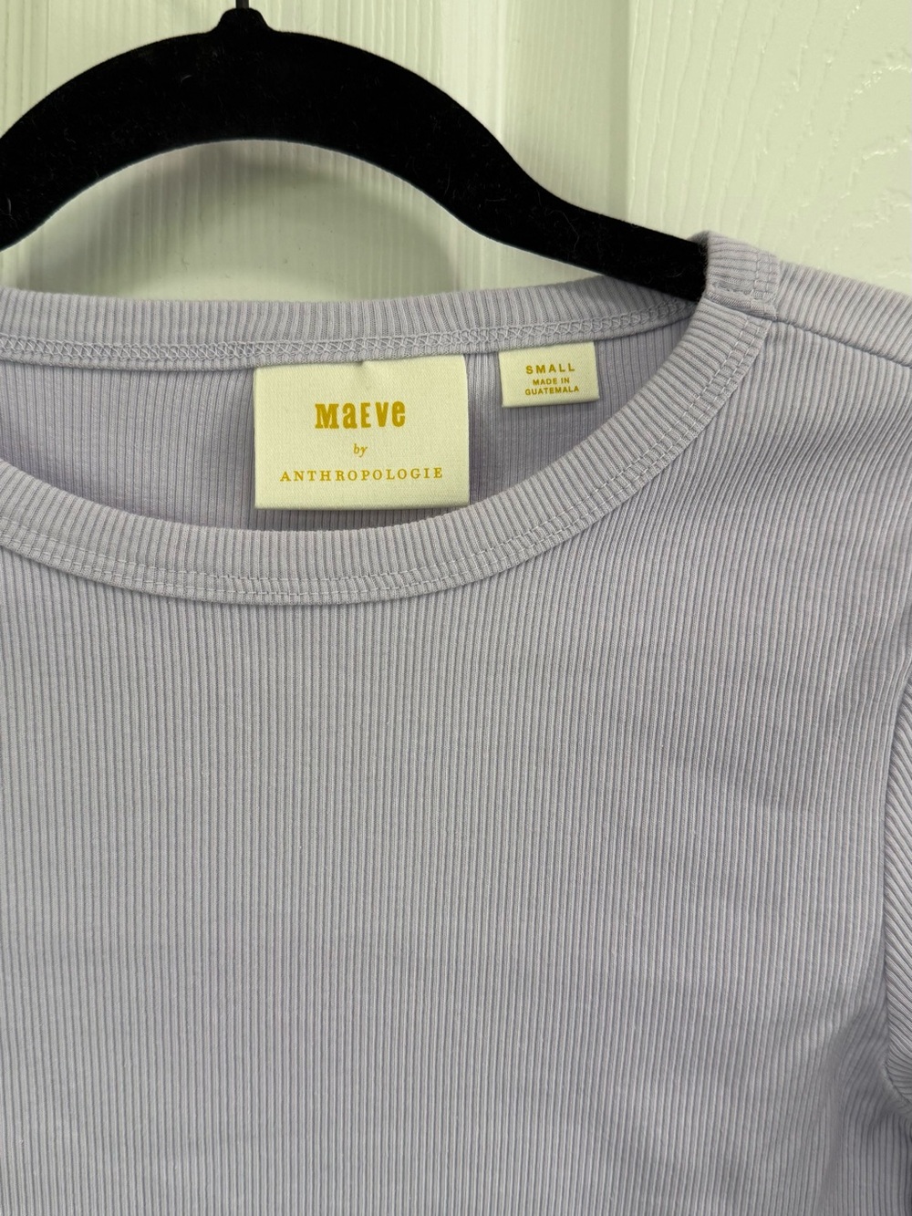 ✨NWT Anthropologie | Maeve Ribbed Long Sleeve T Shirt | lavender purple - size S - Picture 4 of 7
